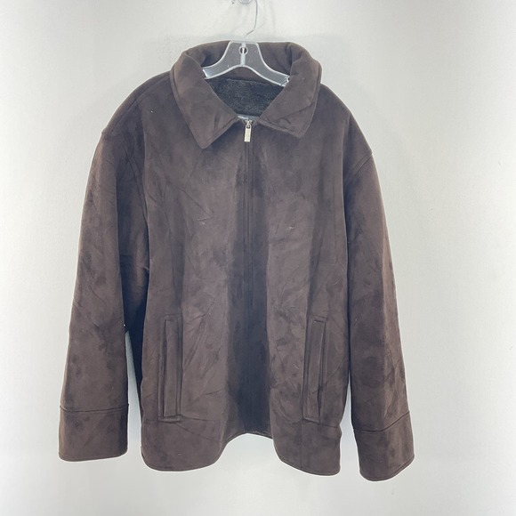 Perry Ellis | Jackets & Coats | Brown 2xl Perry Ellis Portfolio Faux ...